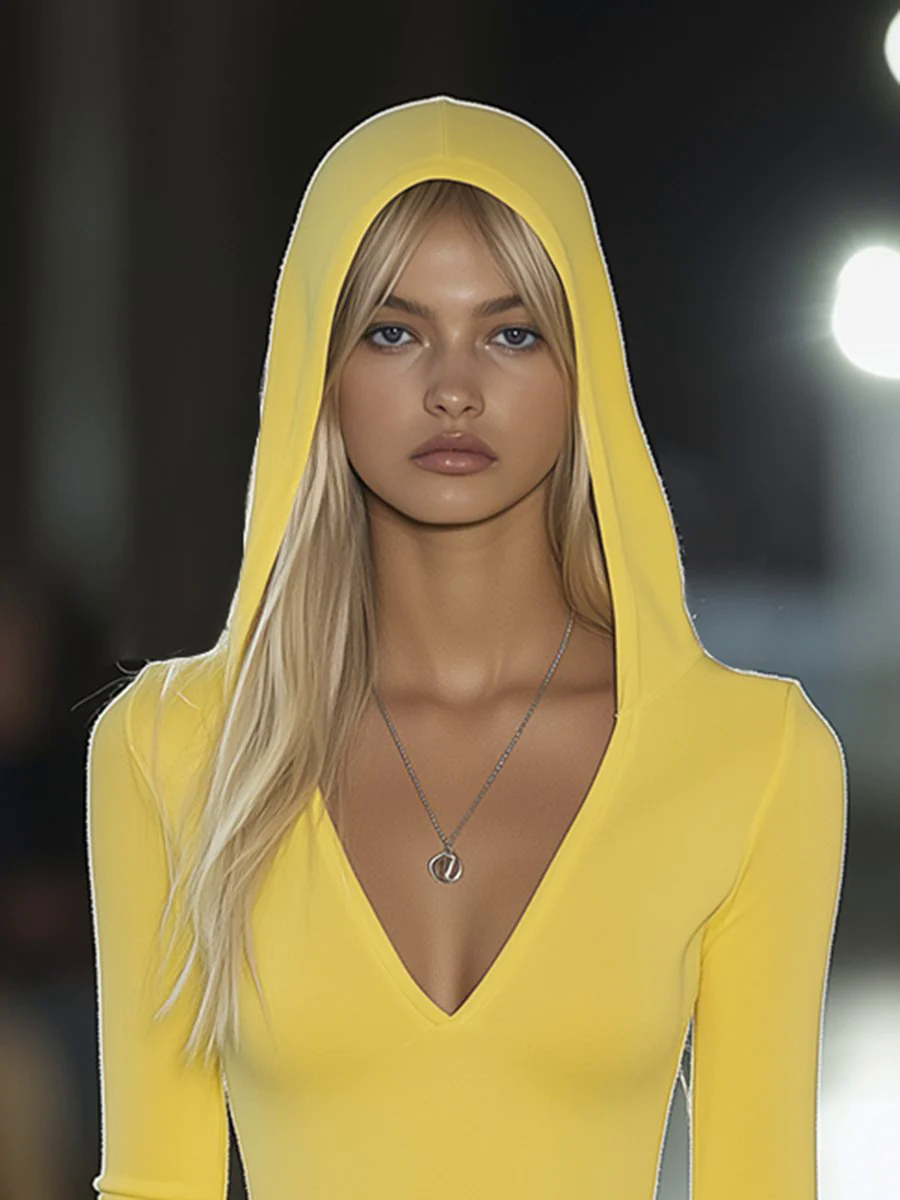 Casual Fashion Slim Fit Hooded T-shirt Mini Dress Casual Fashion Slim Fit Hooded T-shirt Mini Dress